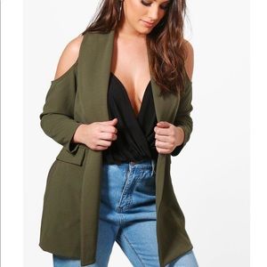 Olive Open Shoulder Jacket
